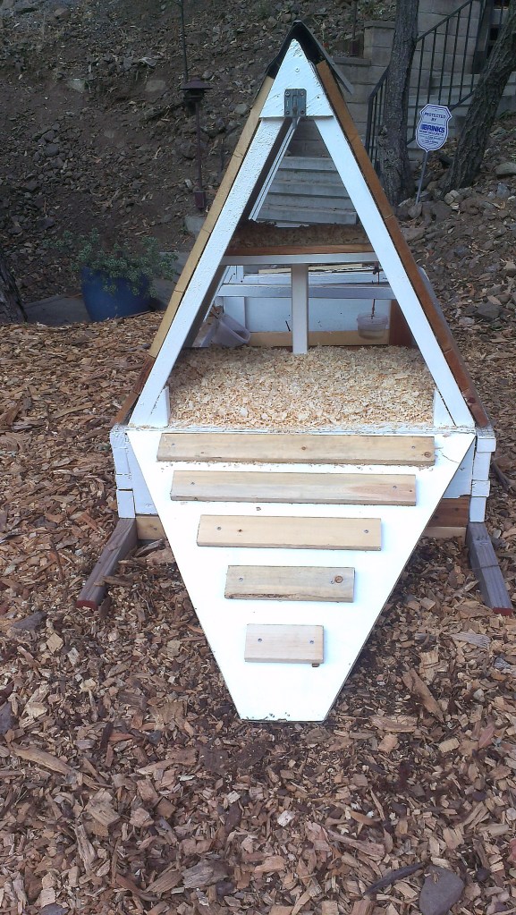 End view of restored chicken tractor